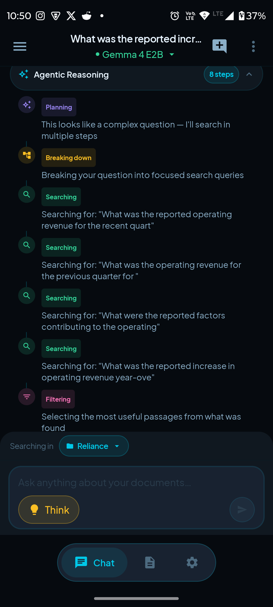 Agentic reasoning steps